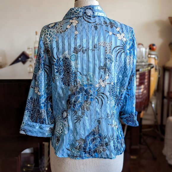 c.b. collections button-up blouse  SZ PL - Picture 10 of 16